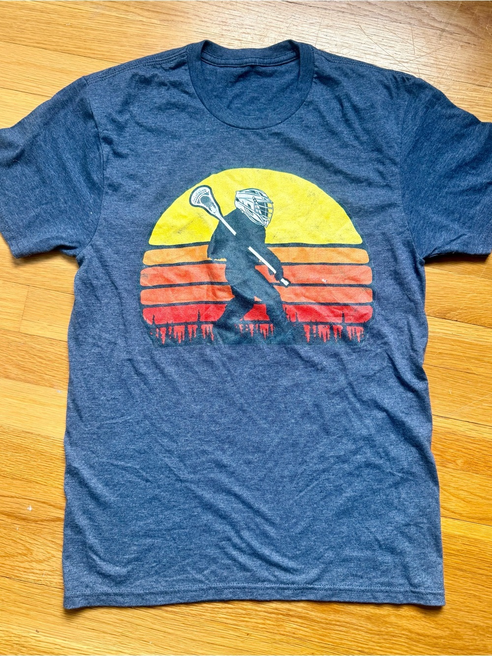 Lacrosse Blue Crewneck T-Shirt